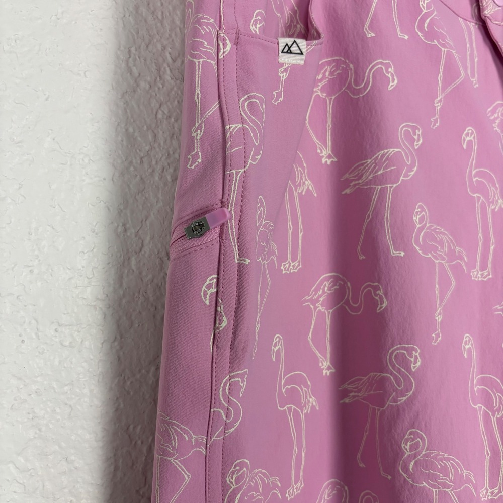 Wild Rye Women's Shorts SZ 12 Pink Flamingo Print Golf Bike Active‎ NEW - Picture 8 of 14